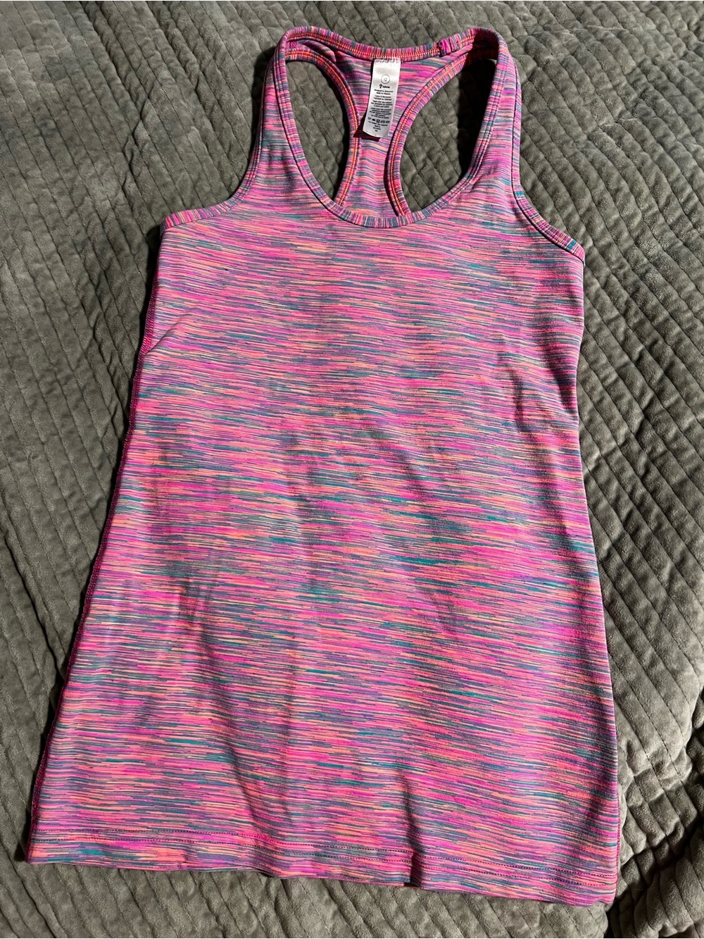 Ivivva Pink and Teal Striped Athletic Tank by lululemon